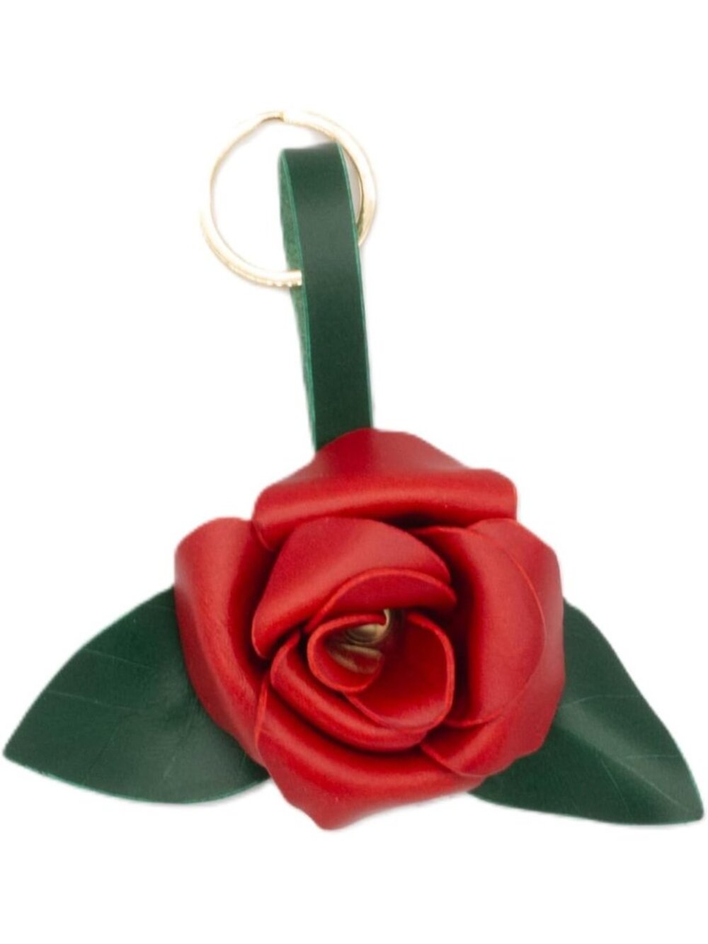Handcrafted Leather Rose Bag Charm & Key Ring - Perfect Gift for Valentine's